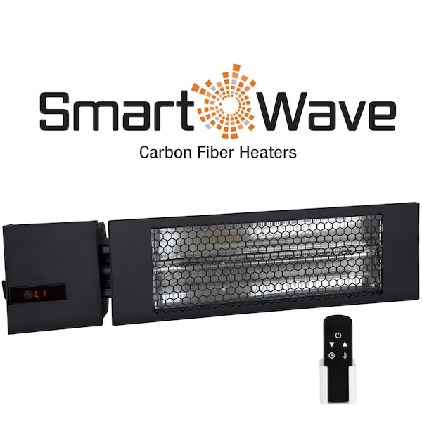 King Electric RK RADIANT HEATER 24" BLACK, CARBON LAMP 208V 1500W W/ REMOTE RK2015-RMT-BLK - main